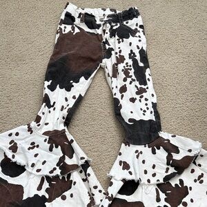 Cow Print Flared Pants